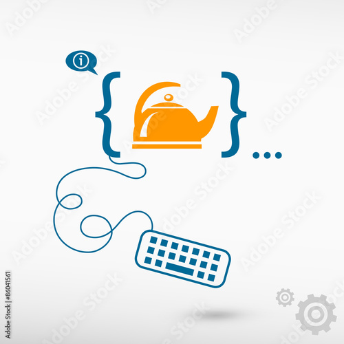 Tea maker and flat design elements