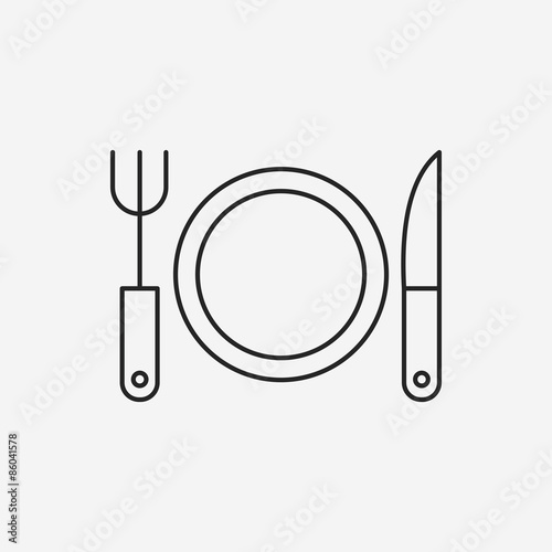 tableware line icon