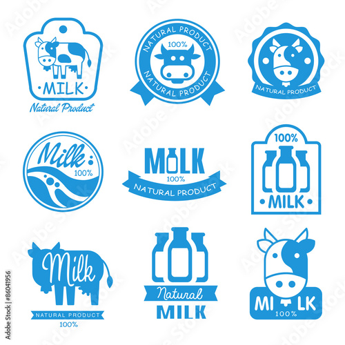 Blue and White Milk Symbols