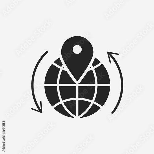 logistics freight map icon