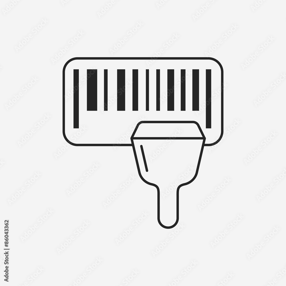 Barcode Label line icon