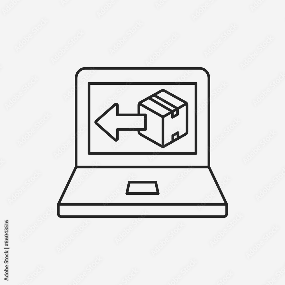 logistics freight computer line icon logistics freight computer line icon
