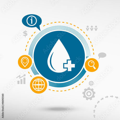 Blood  icon and creative design elements