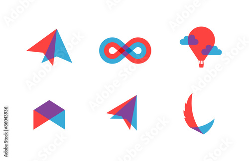 transparent flat vector symbols for branding