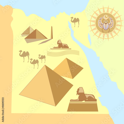 Egypt on the map