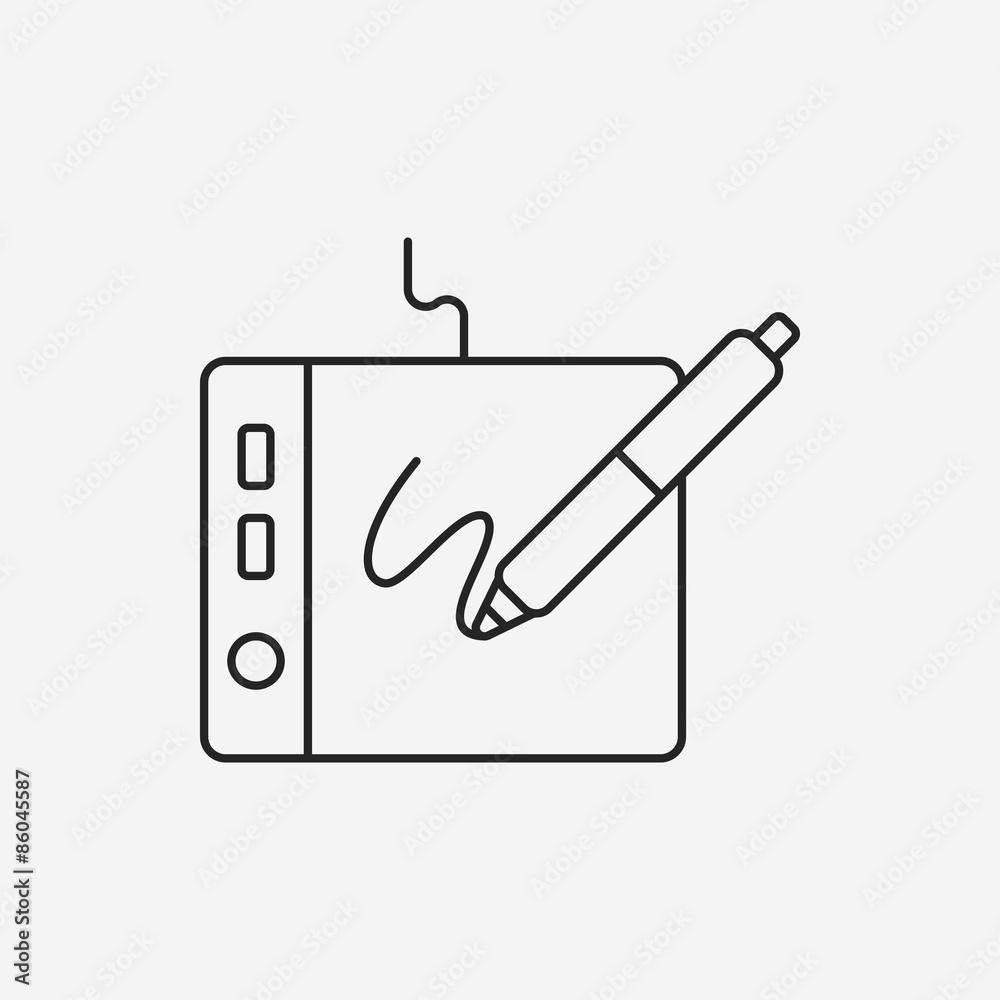 Digital Drawing Board line icon Digital Drawing Board line icon