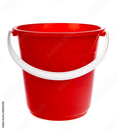 Bucket, Plastic, Red.