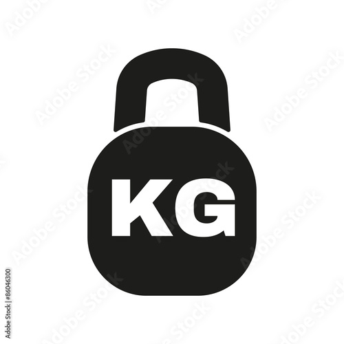 The kilogram icon. Kg and weight symbol. Flat
