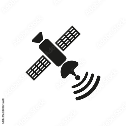 The satellite icon. TV and broadcasting, communication symbol. Flat