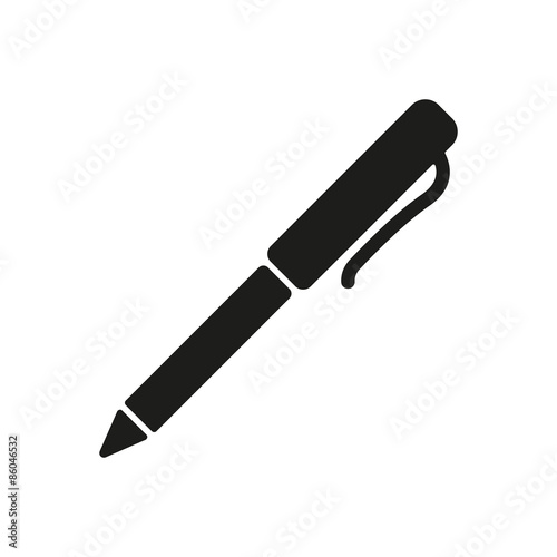 The pen and ballpoint icon. Writing symbol. Flat