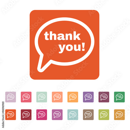 The thank you  icon. Thanks symbol. Flat