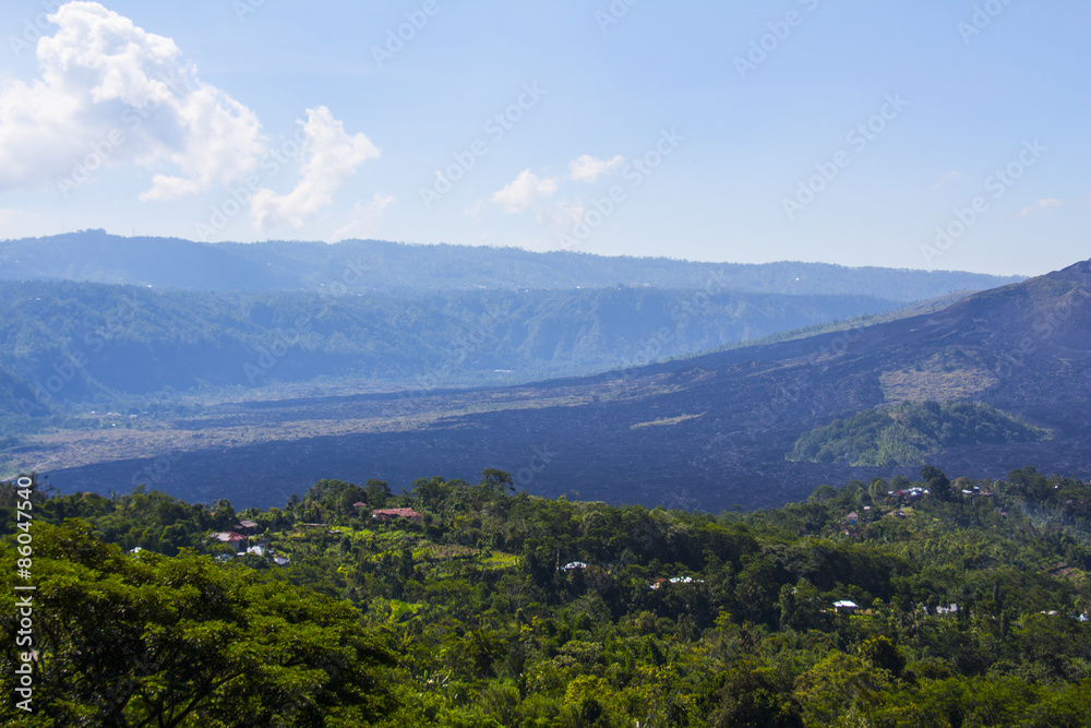  Batur volcano in the sunshine day 