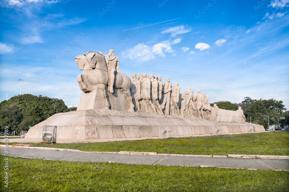 Bandeiras Monument in Ibirapuera Park, Sao Paulo, Brazil.