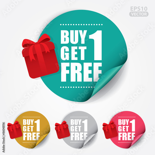 Buy 1 Get 1 Free Sticker and Tag