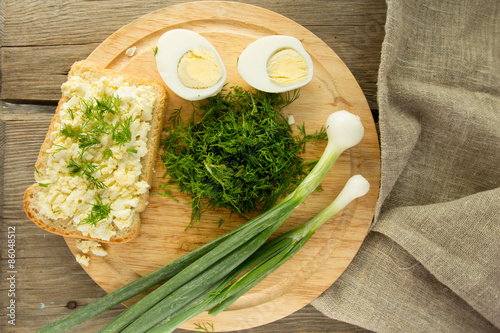 Toast with egg salad