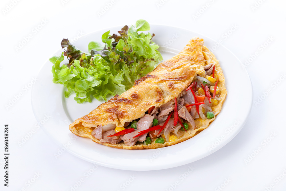 Omelette with tuna and vegetables Omelette with tuna and vegetables
