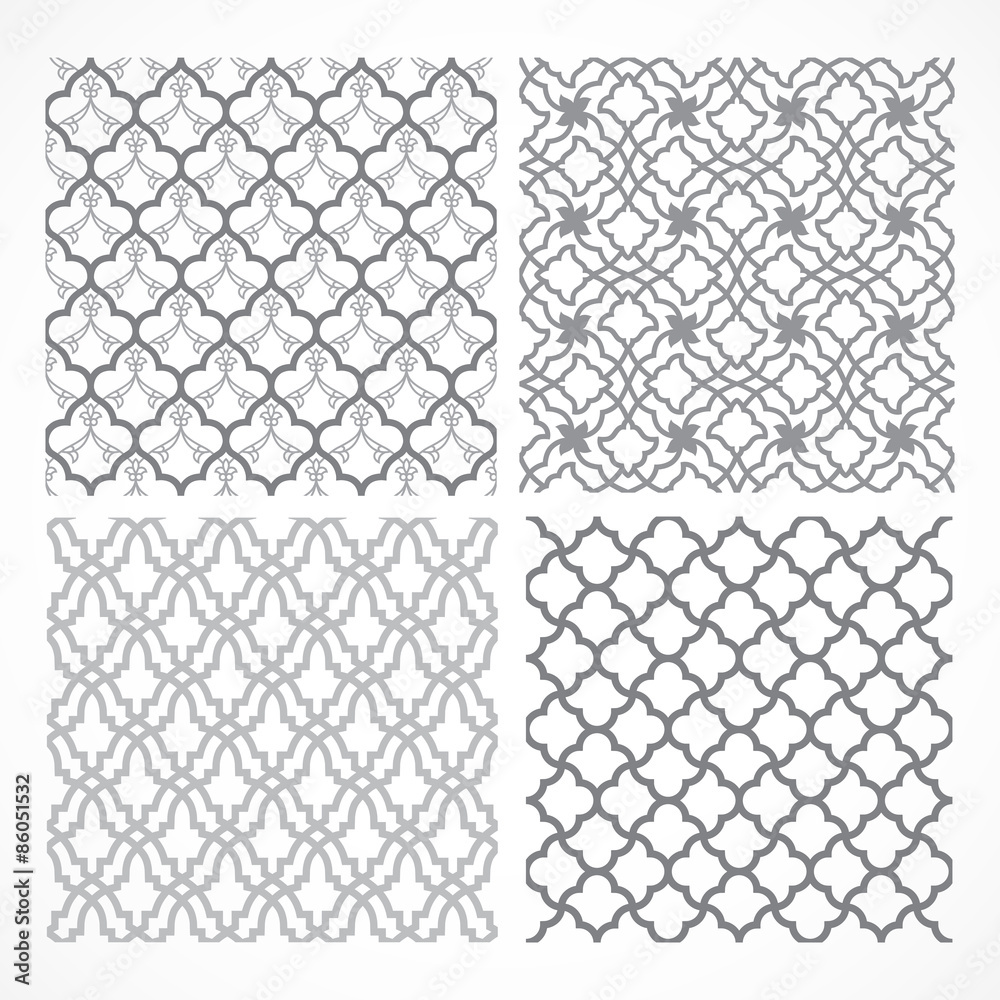 Fototapeta premium Set of seamless Arabic patterns