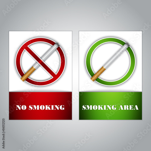No smoking and Smoking area signs