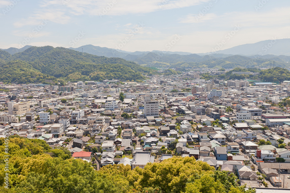 View of Kawanoe town, Shikokuchuo city, Japan
