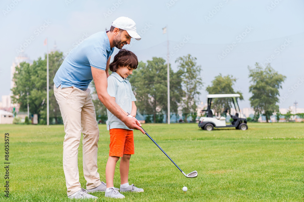 Fototapeta premium Sharing with golf experience.
