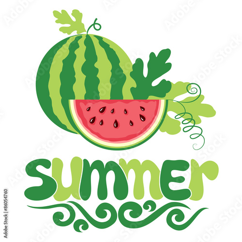 watermelon on white background.