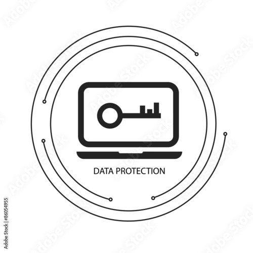 Data encryption and protection. Vector illustrarion