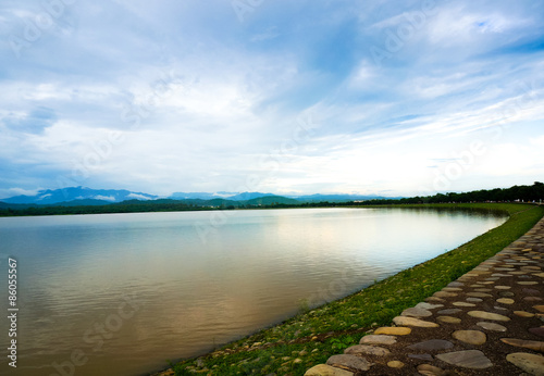 Sukhna lake in Chandigarh India photo