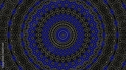 abstract blue motion background, kaleidoscope
