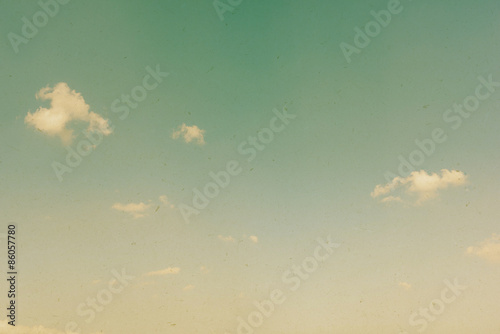 Vintage background of blue cloudy sky