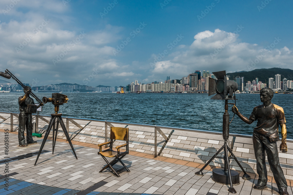 Obraz premium statues Avenue of Stars Tsim Sha Tsui Kowloon Hong Kong 