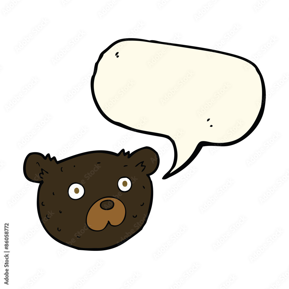 cartoon black bear with speech bubble cartoon black bear with speech bubble