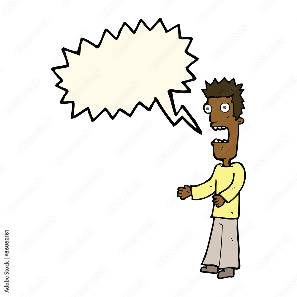 cartoon man freaking out with speech bubble cartoon man freaking out with speech bubble
