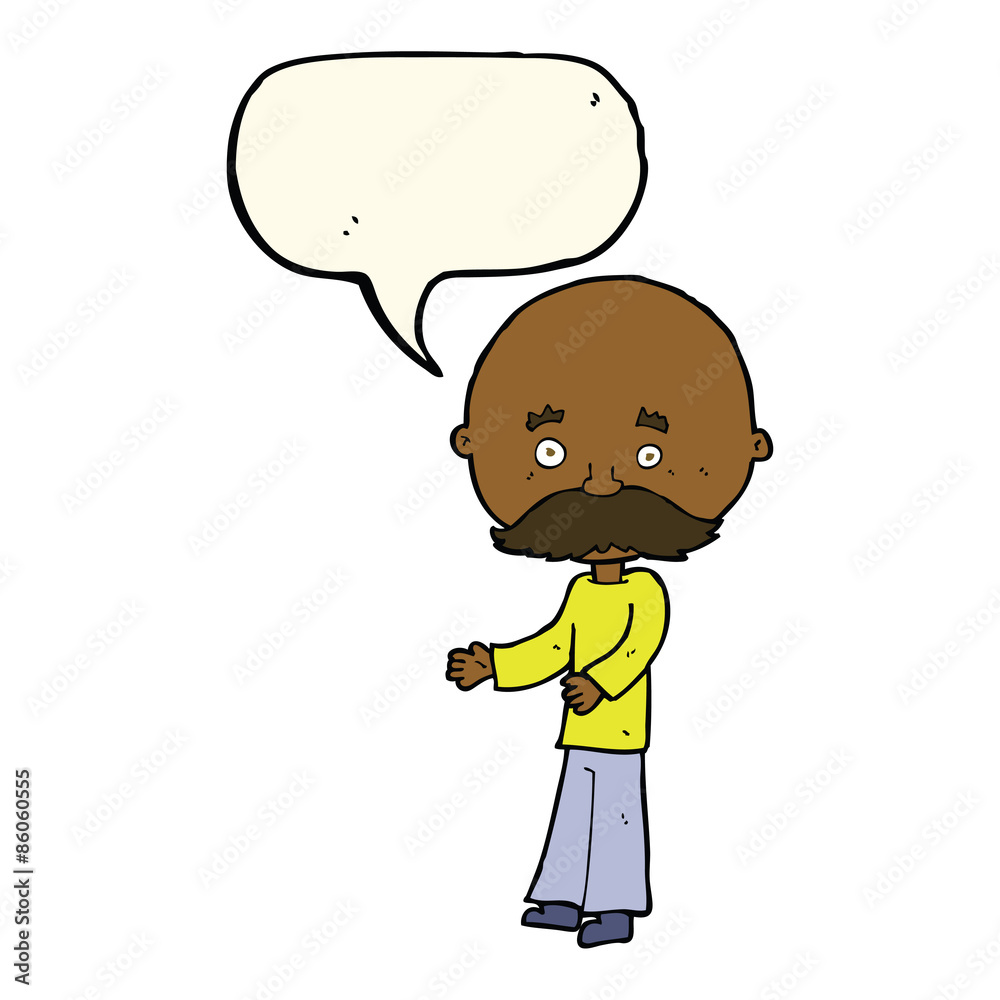 cartoon man with mustache with speech bubble cartoon man with mustache with speech bubble