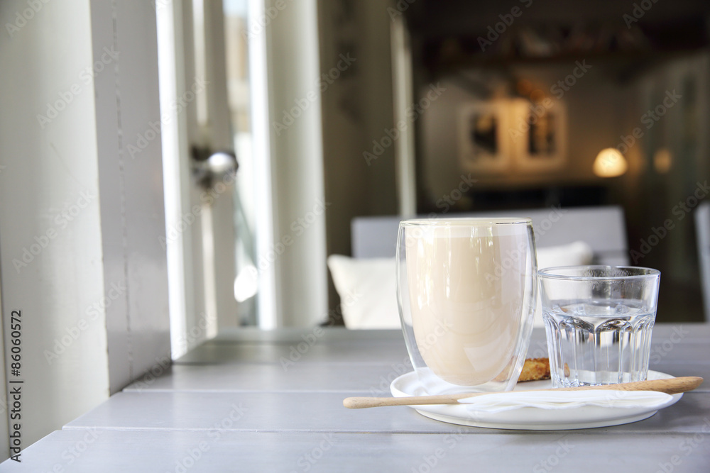 coffee on wood background