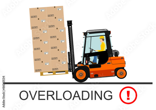 Forklift safety. Vector