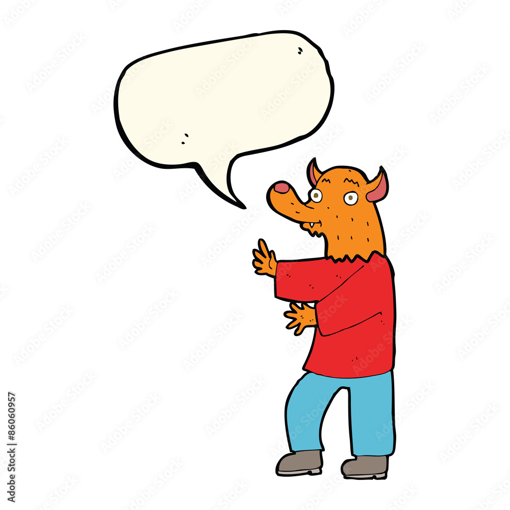 cartoon fox with speech bubble cartoon fox with speech bubble