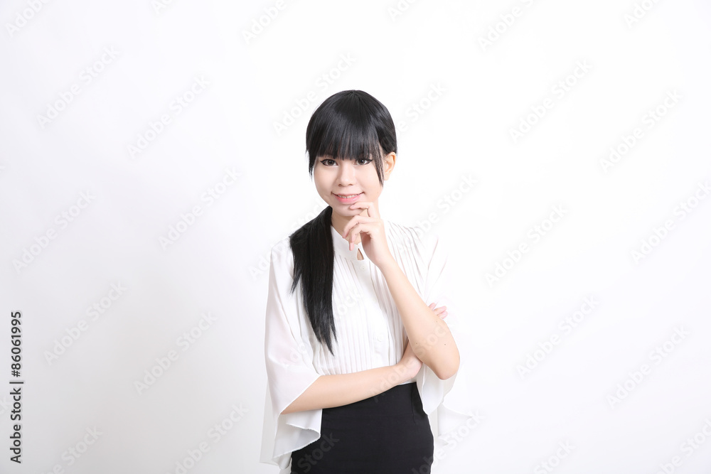 asian business woman isolated in white background asian business woman isolated in white background