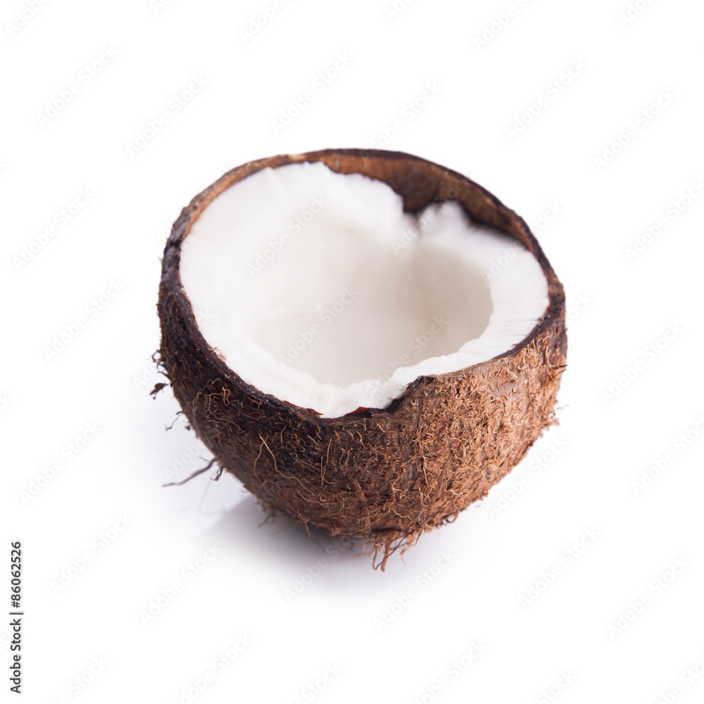 coconut on a white coconut on a white