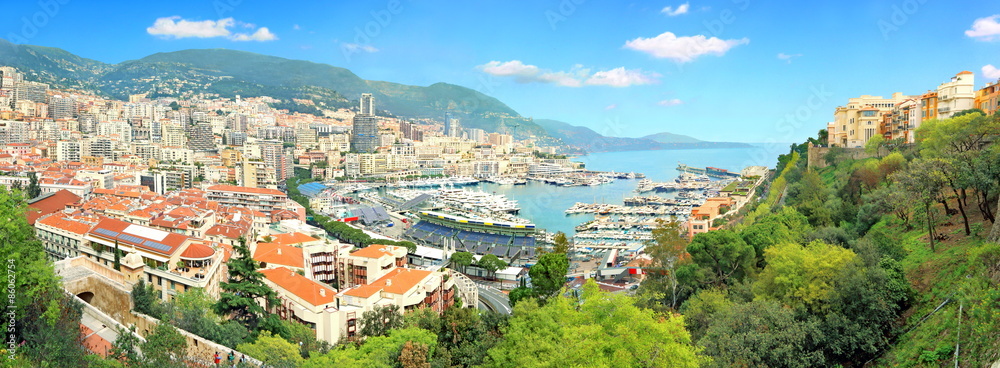 Vue panoramique de Monaco et Monte-Carlo