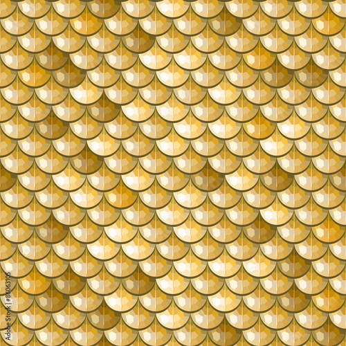 Seamless gold river fish scales