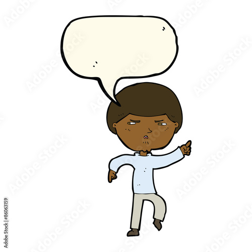 cartoon annoyed man with speech bubble