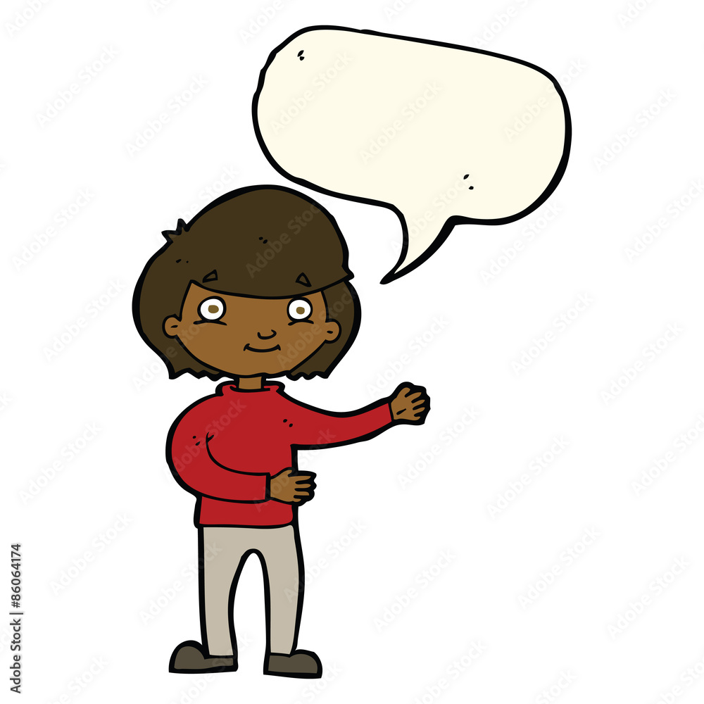 cartoon happy person with speech bubble cartoon happy person with speech bubble