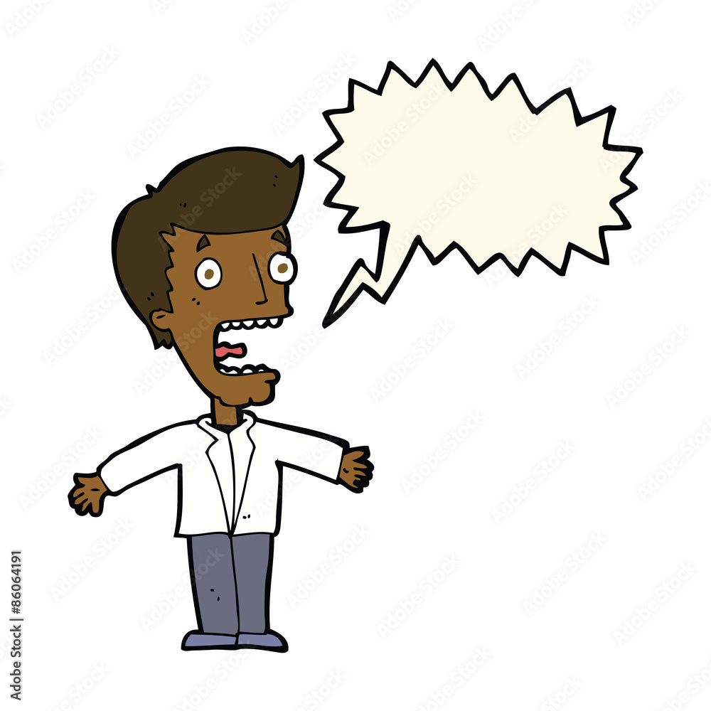 cartoon screaming man with speech bubble cartoon screaming man with speech bubble