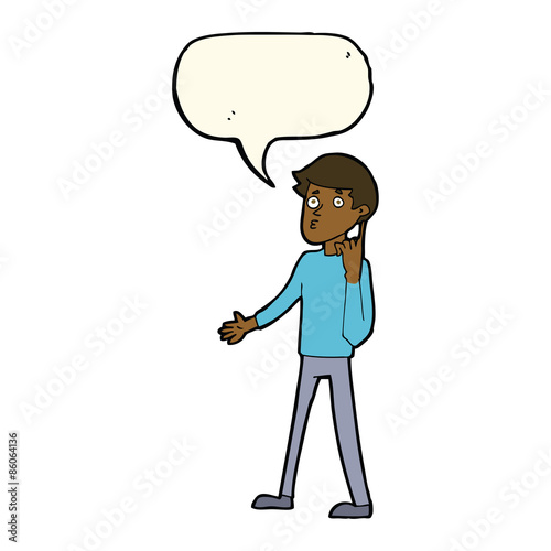 cartoon man asking question with speech bubble