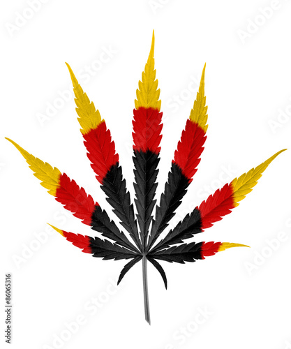 cannabis leaf in german colors isolated on white