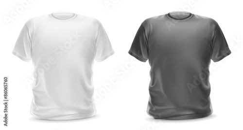 White and gray t-shirt, vector isolated object photo