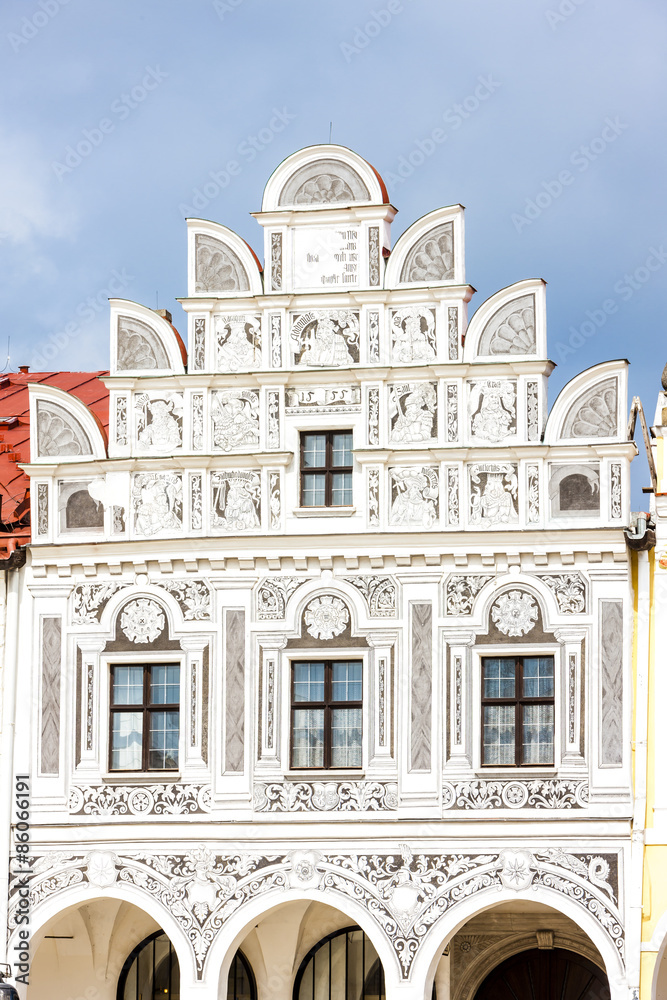 renaissance house in Telc, Czech Republic