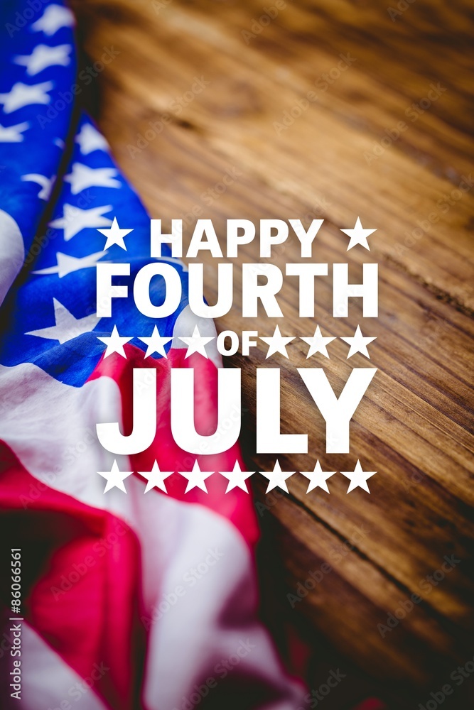 Naklejka premium Composite image of happy fourth of july