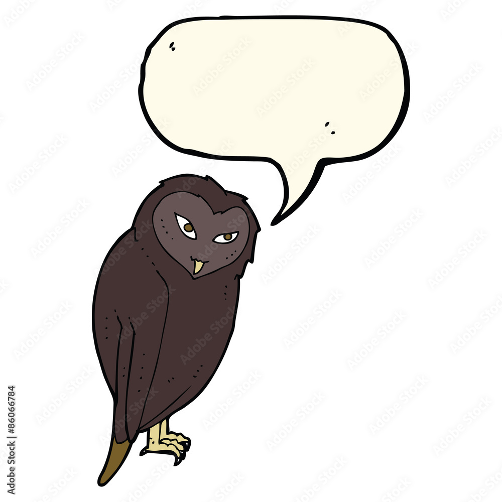 cartoon owl with speech bubble cartoon owl with speech bubble