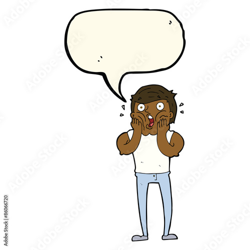 cartoon gasping man with speech bubble